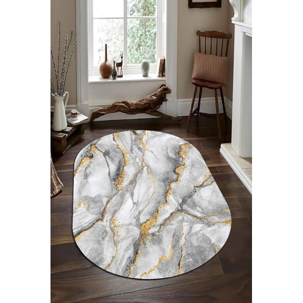 Preproga v sivo-zlati barvi 80x120 cm - Rizzoli-image-1