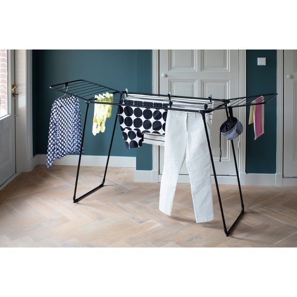 Mat črno stojalo za sušenje perila 22 m HangOn Too – Brabantia-image-1
