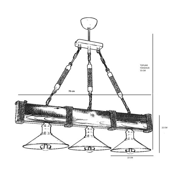Temno rjava viseča svetilka s kovinskim senčilom Kütük Ceviz – Opviq lights-image-1