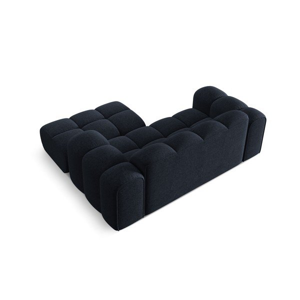 Temno modra kotna sedežna garnitura iz šenilje (desni kot/z ležalnikom) Treno – Cosmopolitan Design-image-3