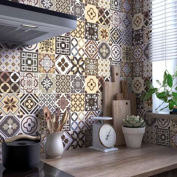 Komplet 24 stenskih nalepk Ambiance Kenjito, 15 x 15 cm-image-1