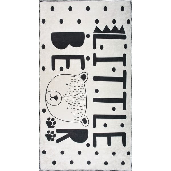 Črno-bela pralna otroška preproga 120x180 cm Little Bear – Vitaus