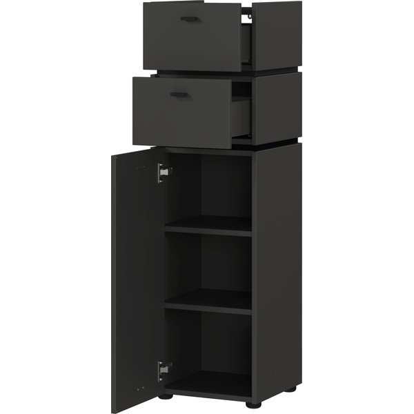 Antracitno siva visoka kopalniška omarica 34x117 cm Modesto – Germania-image-2