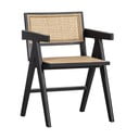 Črn jedilni stol iz masivnega bora Gunn – WOOOD