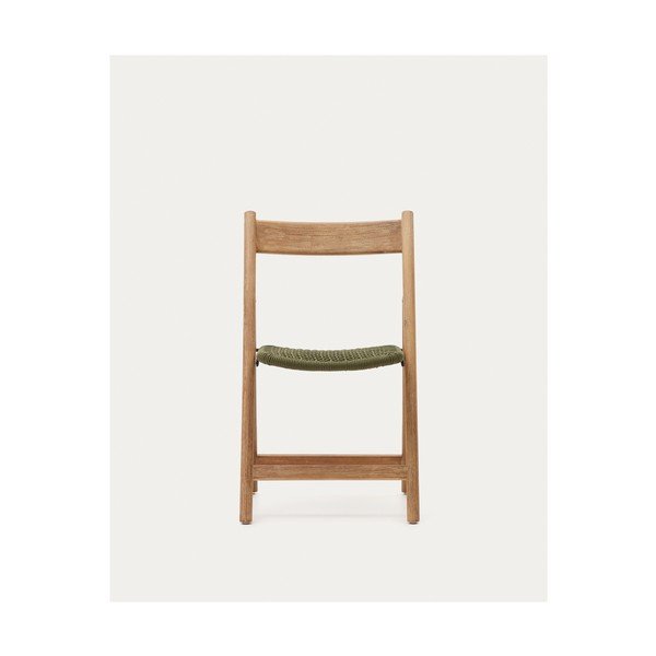 Leseni vrtni stol v zeleni in naravni barvi Dandara - Kave Home-image-4