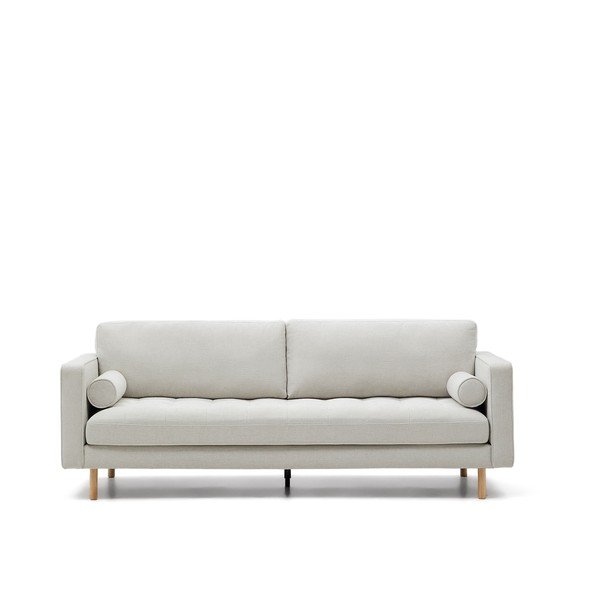 Sivo-bež sedežna garnitura iz šenilje 222 cm Debra – Kave Home