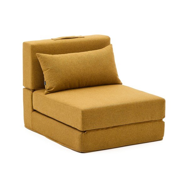 Gorčično rumen raztegljiv fotelj Arty – Kave Home