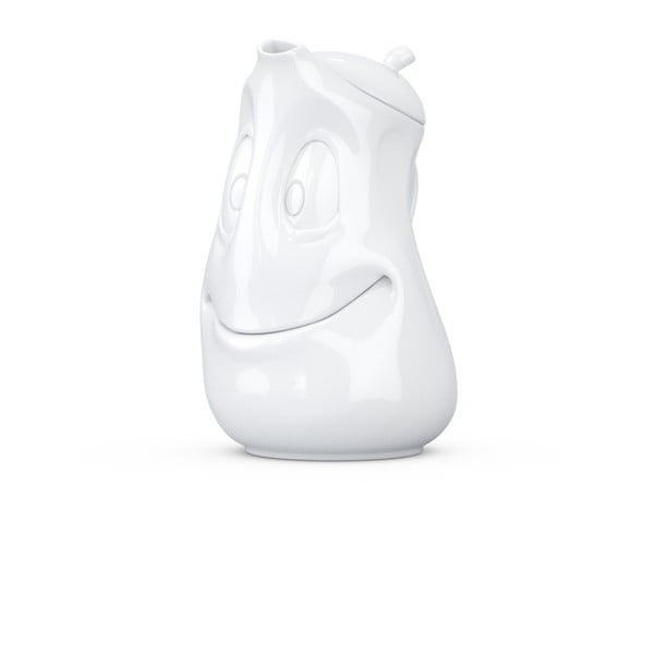 Bel porcelanast čajnik z nasmeškom 58products, prostornina 1200 ml-image-2