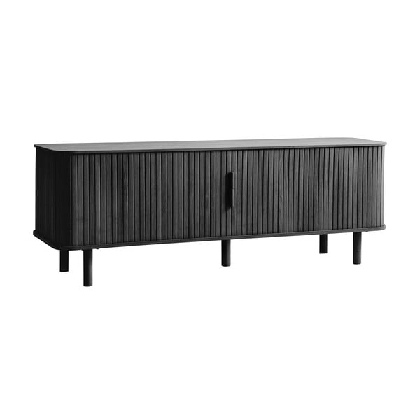 Črna TV omarica v hrastovem dekorju 160x56 cm Cavo – Unique Furniture-image-4