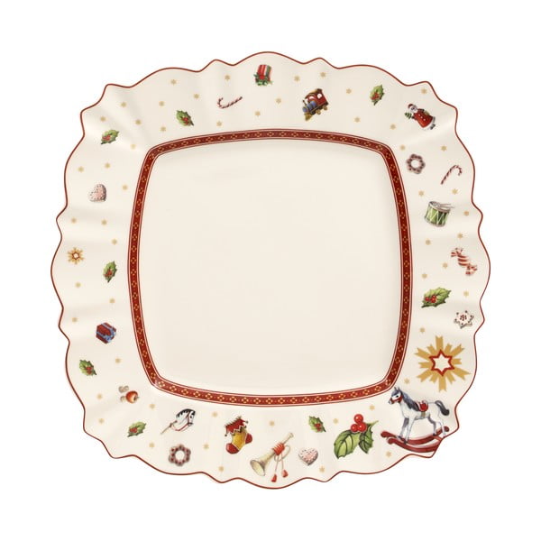 Bel porcelanasti krožnik z božičnim motivom Villeroy&Boch, 28 x 28 cm