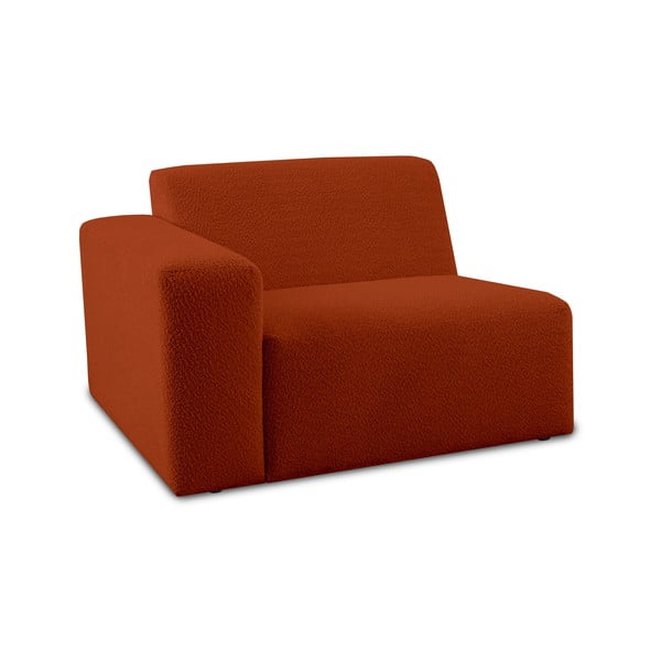 Opečnato oranžen modul za sedežno garnituro iz tkanine bouclé (levi kot) Roxy – Scandic-image-1