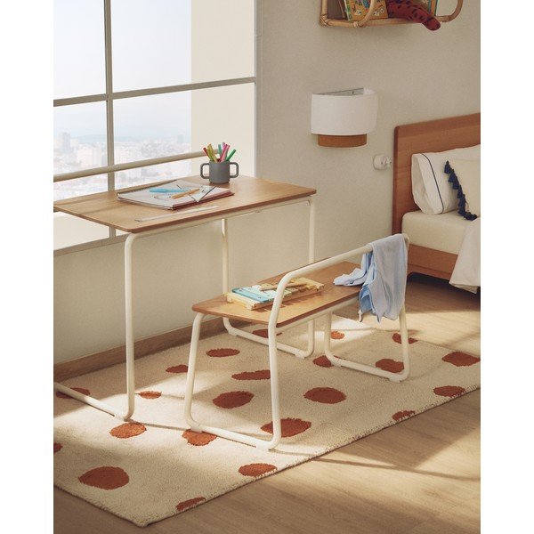 Otroška pisalna miza z mizno ploščo v jesenovem dekorju 45x82 cm Tinn – Kave Home-image-1