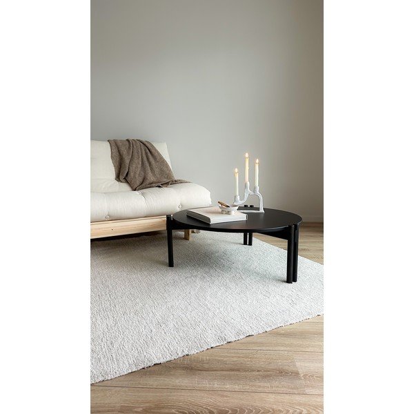 Črna okrogla mizica iz masivnega bora ø 80 cm Sticks – Karup Design-image-1