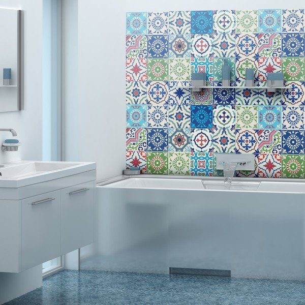 Komplet 30 nalepk Ambiance Azulejos Salsa, 120 x 100 cm-image-3