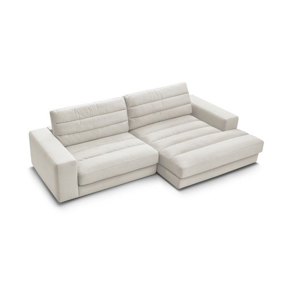 Bež žametna kotna sedežna garnitura (desni kot/z ležalnikom) Sierra – Bobochic Paris-image-3