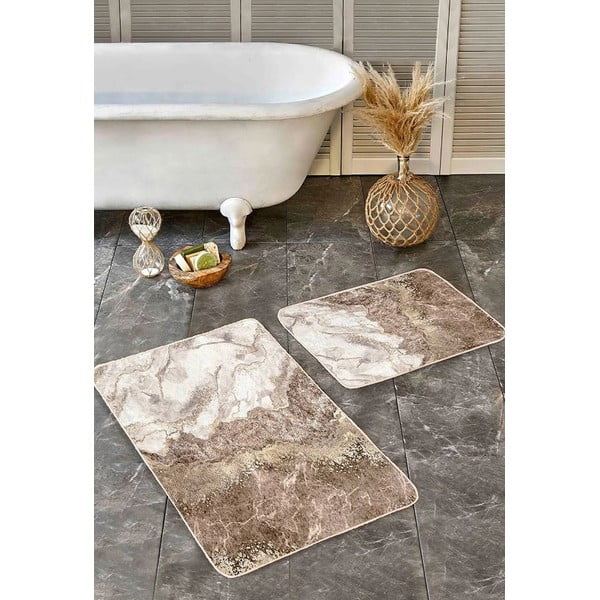 Rjave kopalniške preproge v kompletu 2 ks 60x100 cm – Mila Home-image-4