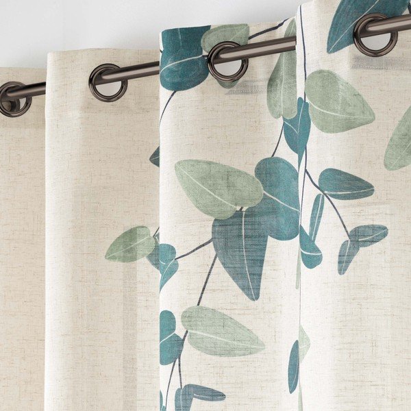 Zeleno-bež zavesa 140x260 cm Botanica – douceur d'intérieur-image-3