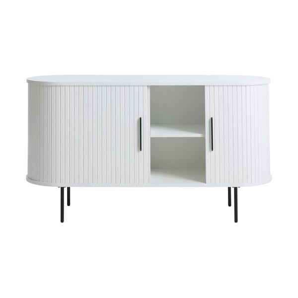 Bela komoda z drsnimi vrati 140x76x45 cm Nola – Unique Furniture-image-2