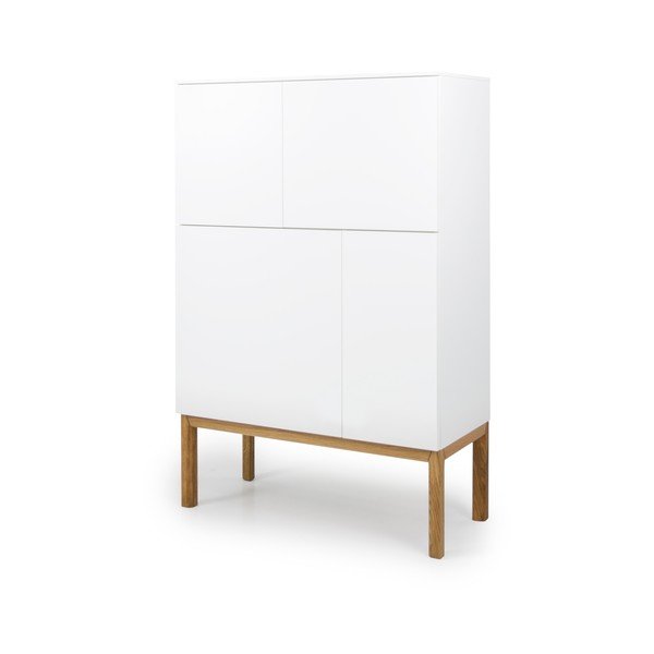 Bela komoda s 4 vrati in hrastovimi nogami Tenzo Patch, 92 x 138 cm-image-2