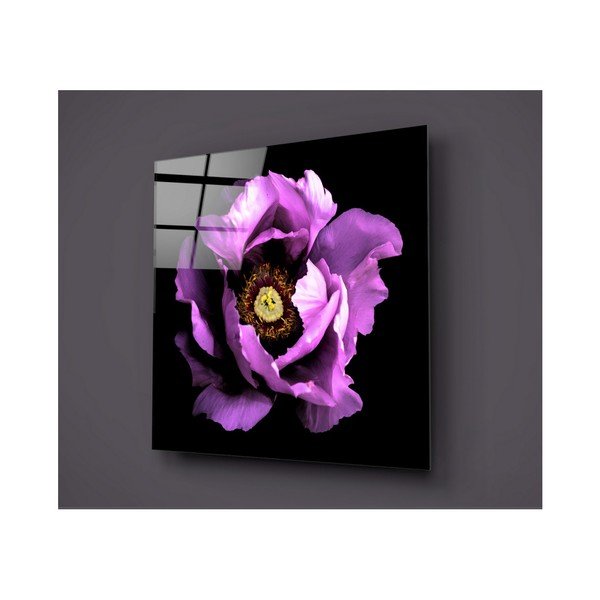Črno-vijolična steklena slika Insigne Calipsa Purple, 30 x 30 cm
