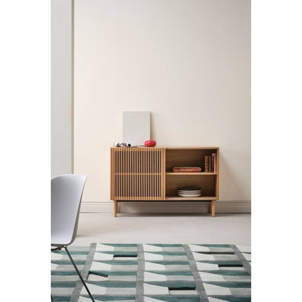 Omarica v jesenovem dekorju z drsnimi vrati v naravni barvi 124x80x45 cm Sion – Jotex-image-1