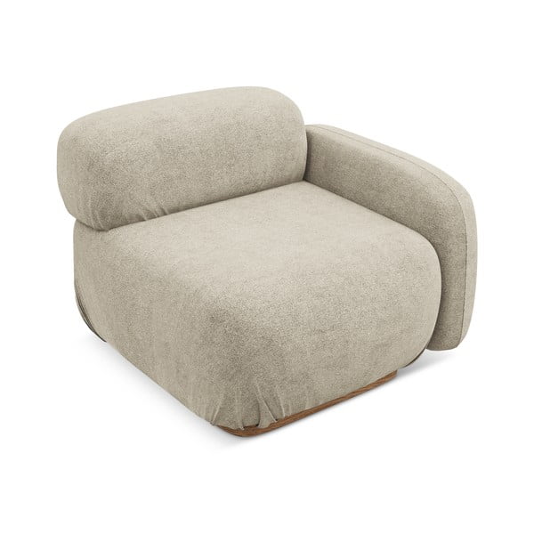 Bež modul za sedežno garnituro iz tkanine bouclé (desni kot) Ailani – Makamii-image-3