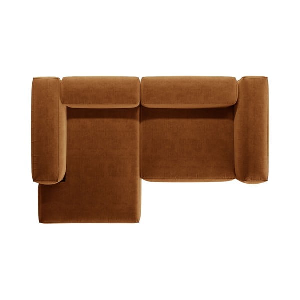 Opečnato oranžna kotna sedežna garnitura (levi kot/z ležalnikom) Bergamo – Cosmopolitan Design-image-3