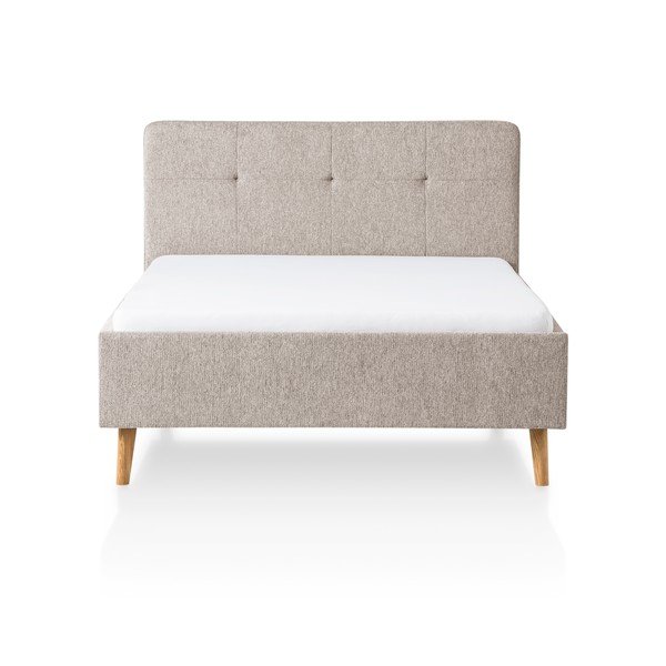 Siva/rjava oblazinjena zakonska postelja brez letvenega dna 140x200 cm Smart – Meise Möbel-image-3