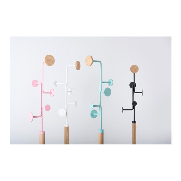 Stojalo iz masivnega hrastovega lesa s črnimi detajli Gazzda Hook-image-1