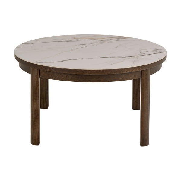 Bež-temno rjava okrogla klubska mizica s keramično ploščo ø 90 cm Southampton – Actona-image-2