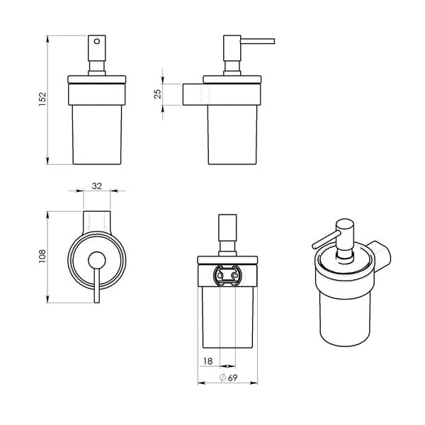 Bel/v zlati barvi steklen stenski dozirnik za milo 110 ml Gedy Pirenei – Sapho-image-2
