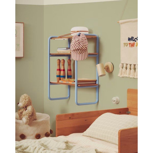 Svetlo modernaraven stenski otroški regal v jesenovem dekorju 60x70x28 cm Tinn – Kave Home-image-1