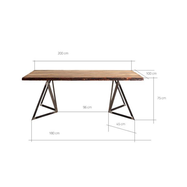 Jedilna miza z vrhom iz borovega lesa Custom Form Sherwood, 200 x 100 cm-image-2