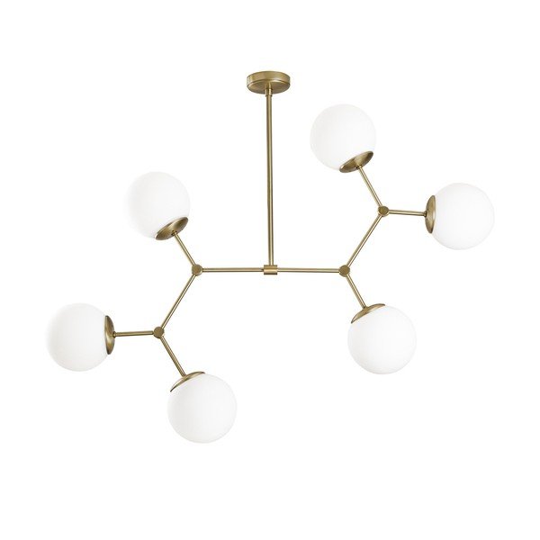 Bela/medeninasta viseča svetilka s steklenim senčilom Damar – Opviq lights-image-2