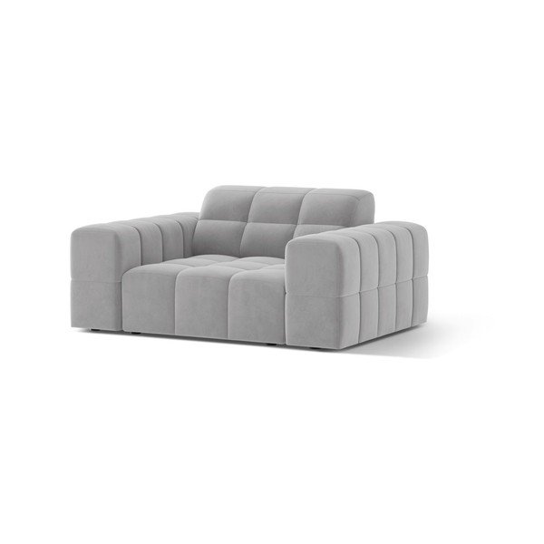Svetlo siv žameten fotelj Chicago – Cosmopolitan Design-image-1