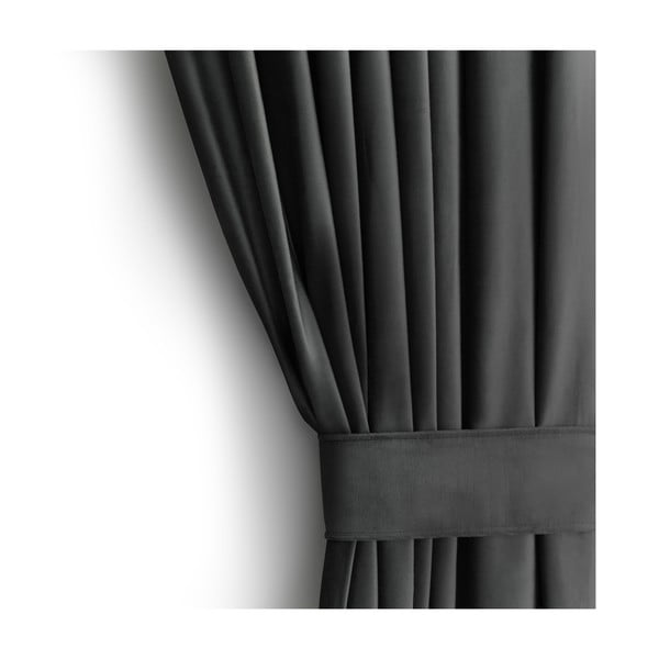 Siva žametna zavesa za delno zatemnitev 140x270 cm – Restilo-image-3