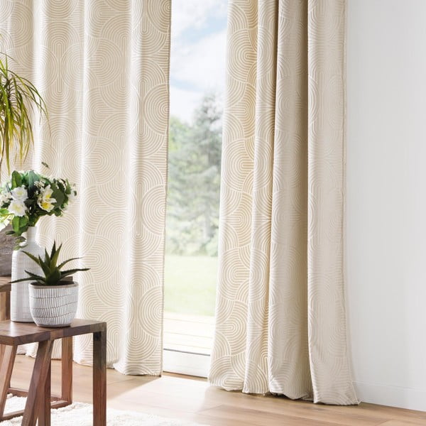 Bež žametna zavesa 135x260 cm Eva – douceur d'intérieur-image-1