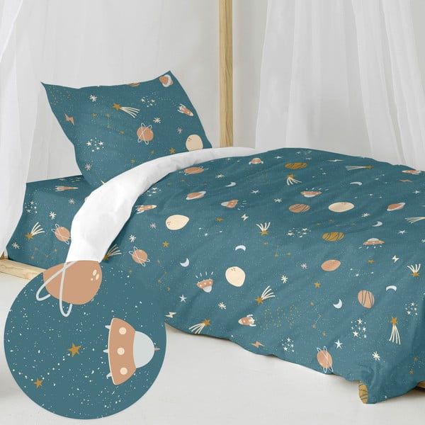Enojna bombažna otroška posteljnina 140x200 cm Mini universe – Happy Friday