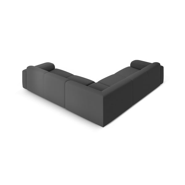 Temno siva kotna sedežna garnitura iz tkanine bouclé (s kotom po izbiri/v obliki črke L) Molino – Micadoni Home-image-3