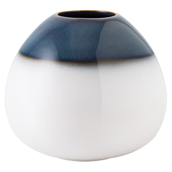 Modro-bela keramična vaza Villeroy & Boch Like Lave, višina 13 cm