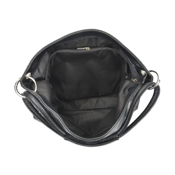 Črna usnjena torbica Anna Luchini Srumla-image-2