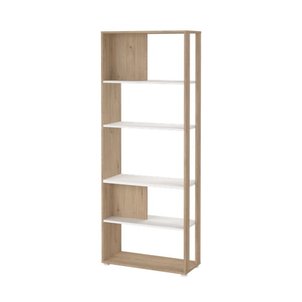 Bel/naraven regal v hrastovem dekorju 80x205 cm Sign – Tvilum-image-2