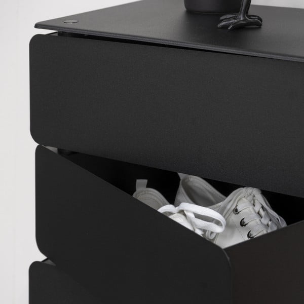 Črna kovinska komoda 37x72x26 cm Joey – Spinder Design-image-3