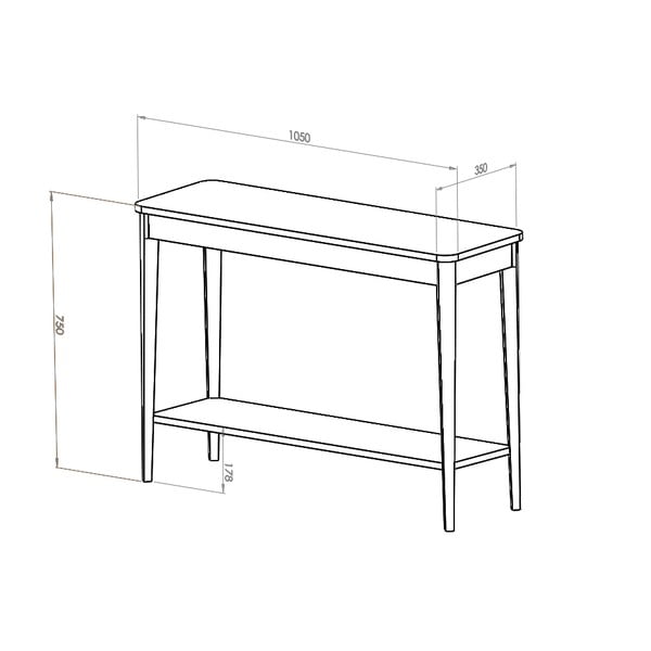 Temno siva konzolna mizica Ragaba Ashme, širina 85 cm-image-1