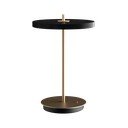 Črna LED zatemnitvena namizna svetilka s kovinskim senčnikom (višina 31 cm) Asteria Move – UMAGE