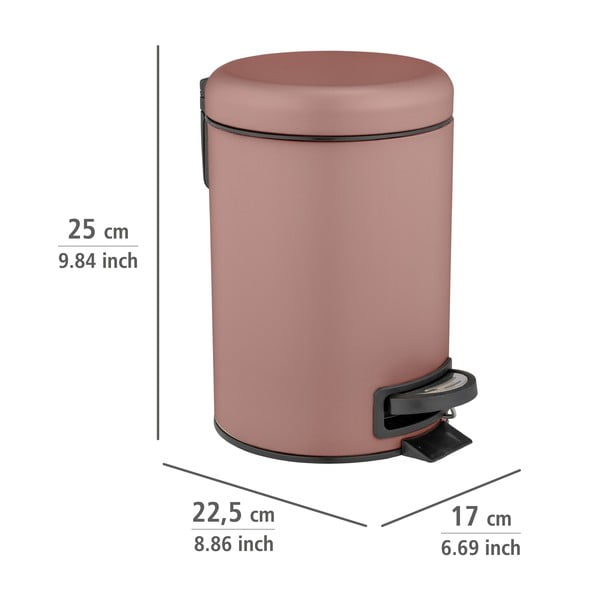 Jeklen koš za smeti s pedalom 3 l Leman – Wenko-image-3