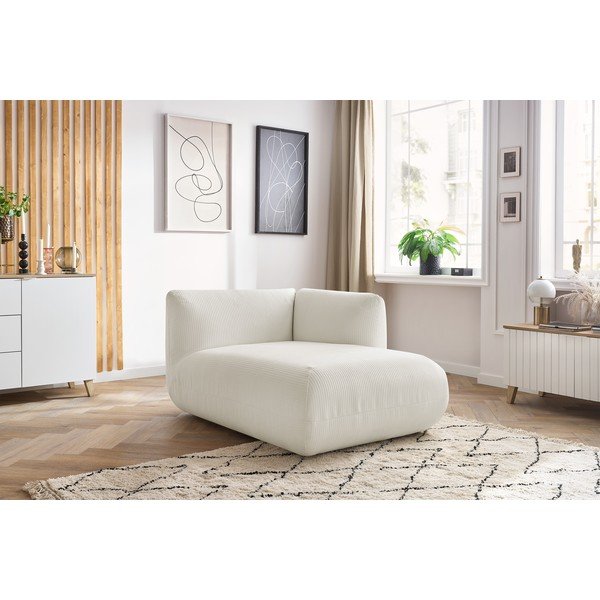 Bela modularna sedežna garnitura iz rebrastega žameta (z desnim kotom) Lecomte – Bobochic Paris-image-1
