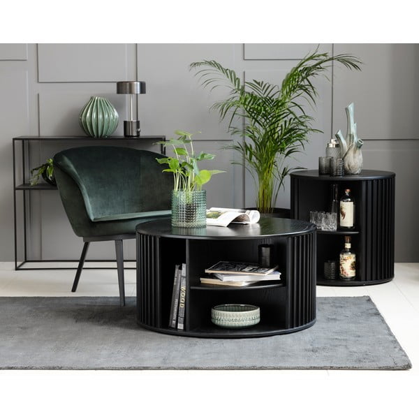 Črna okrogla mizica ø 85 cm Siena – Unique Furniture-image-2
