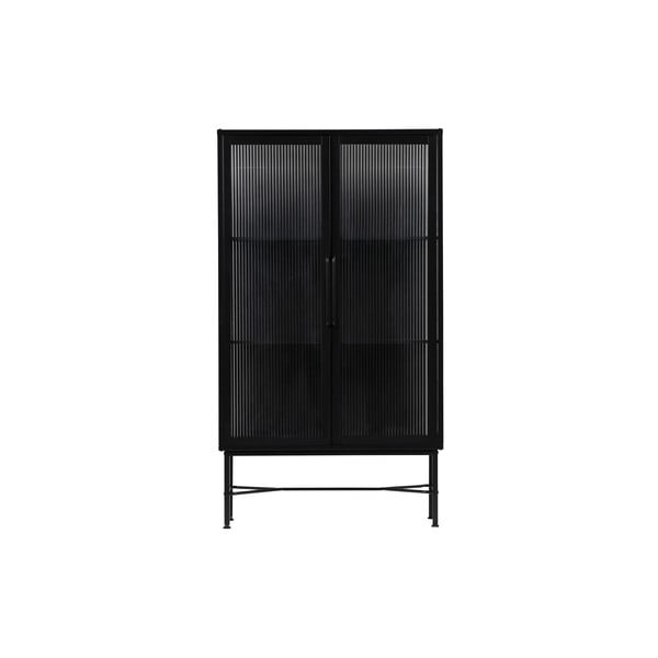 Črna kovinska vitrina 85x150 cm Zion – WOOOD