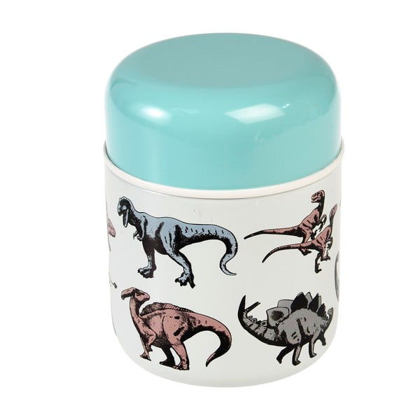 Modro-kremno bela otroška termovka za hrano 280 ml Prehistoric Land – Rex London